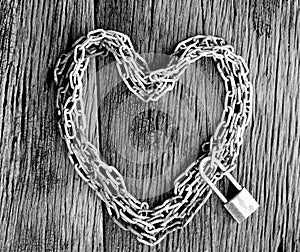 Chain heart shape with master key lock