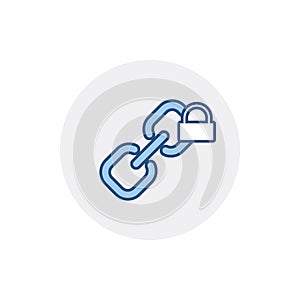 Chain hyperlink link linked lock locked web link icon