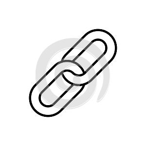 Chain icon isolated vector element. Vector illustration object. Hyperlink chain symbol. Flat simple vector icon. Link chain icon