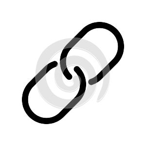Chain icon. Symbol of hyperlink. Outline modern design element. Simple black flat vector sign with rounded corners