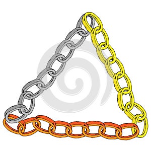 Chain icon. Vector of a metal chain. Hand drawn metal chain