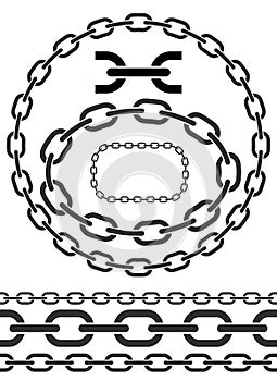Chain icons, parts, circles of chains