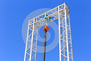 Chain lift on blue sky