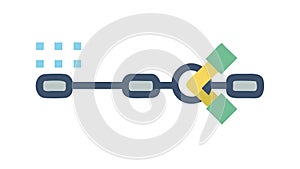 Chain Link with Abstract Nodes, Network Structure, vector design Generative AI