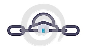 Chain Link with Cloud Icon, Cloud Computing Connection, vector design Generative AI