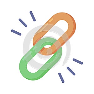 Chain Link concept flat vector of backlink, add link, website link