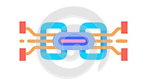 Chain Link Data Flow Blockchain Network Technology, vector design Generative AI