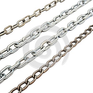 Chain or link elements set isolated on white background