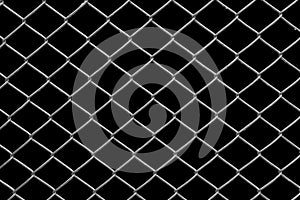 Chain link fence with black background