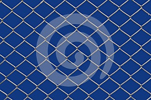 Chain link fence with blue background