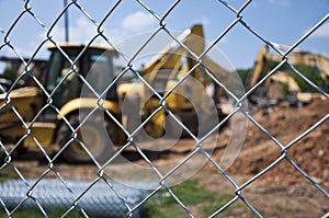 Chain Link Fence At Construction Site