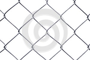 Chain Link Fence Isolated on White