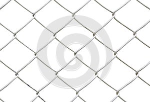 Chain link fence isolated on white background