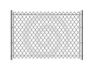 Chain link fence. Realistic metal mesh fences wire construction steel security wall industrial border metallic texture photo