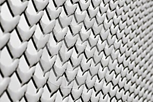 Chain link fence with snow