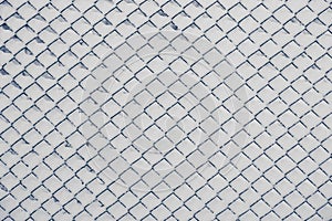 Chain link fence with snow