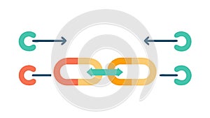 Chain Link Flow, Interconnected Process, vector design Generative AI