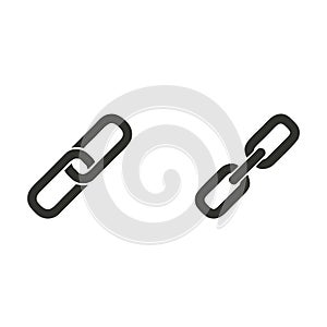 Chain link icon isolated on white background. Chain link icon in trendy design style.