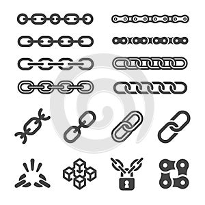 Chain icon set photo