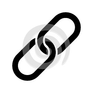 Chain, link, linking, connection icon. Black vector graphics