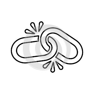 Chain, link, linking, connection line icon. Outline vector