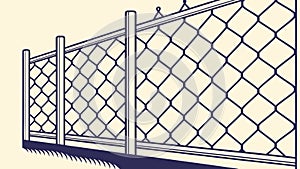 Chain Link Mesh: Detailed Pattern of a Security Fence Structure, vector design Generative AI