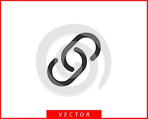 Chain link vector icon. Chainlet element flat design. Concept connection symbol isolated on white background.