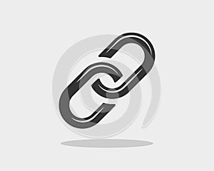 Chain link vector icon. Chainlet element flat design. Concept connection symbol isolated on white background.