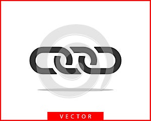 Chain link vector icon. Chainlet element flat design. Concept connection symbol isolated on white background