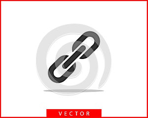 Chain link vector icon. Chainlet element flat design. Concept connection symbol isolated on white background