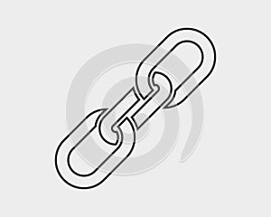 Chain link vector icon. Chainlet element flat design. Concept connection symbol isolated on white background