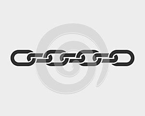 Chain link vector icon. Chainlet element flat design. Concept connection symbol isolated on white background