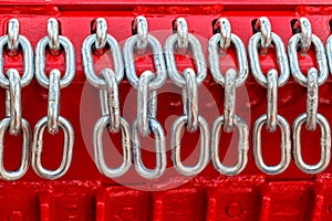 Chain links chain, links chain Jumbo, new chains on a red background