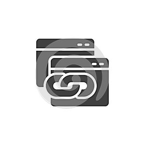 Chain links connecting different web pages vector icon