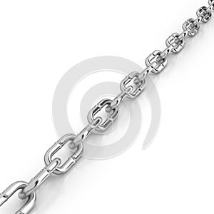 Chain links diagonally placed