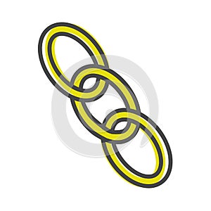 Chain links vector icon cartoon style on white isolated background.