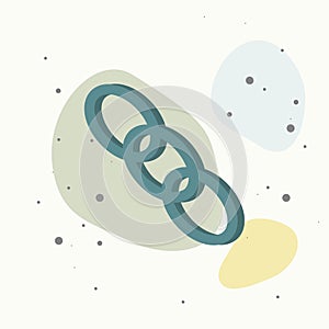Chain links vector icon on multicolored background