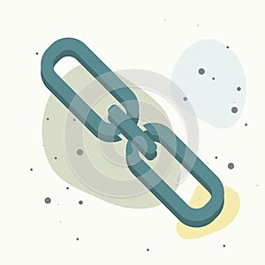 Chain links vector icon on multicolored background