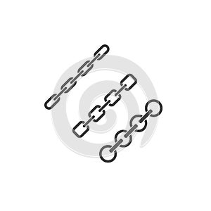 Chain links vector icon on white isolated background.