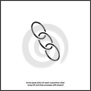Chain links vector icon on white isolated background. Layers grouped for easy editing illustration.