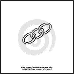 Chain links vector icon on white isolated background