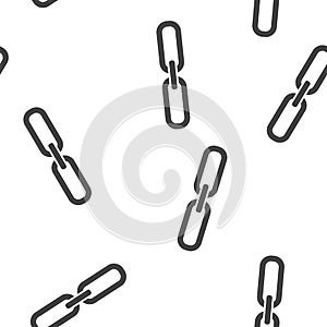 Chain links vector icon on white isolated background seamless pattern on a white background
