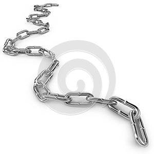Chain links in on white background photo