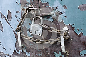 Chain and lock locked close secure gate privacy