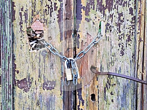 Chain locked old door