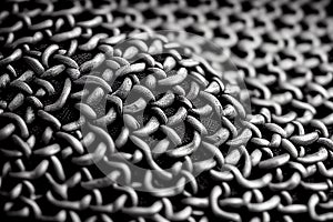 Chain Mail Texture, Chain Armour Hauberk Background, Knight Chainmail, Generative AI Illustration