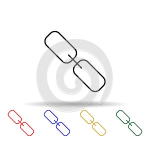 chain multi color style icon. Simple thin line, outline vector of web icons for ui and ux, website or mobile application