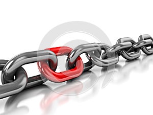 Chain with one red link photo