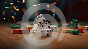 Falling dominos - a chain reaction game - AI Generated