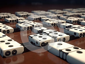 Falling dominos - a chain reaction game - AI Generated